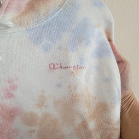 CHAMPION, Womens Pullover Hoodie, Pink, Blue &Orange Sun Wash, Size Small - Picture 5 of 10